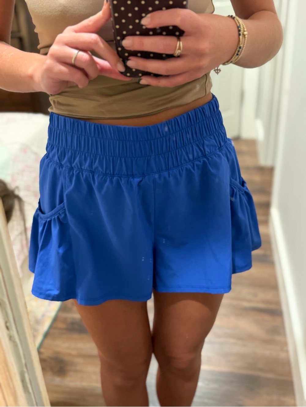 Royal Blue Elastic-Waist Active Short